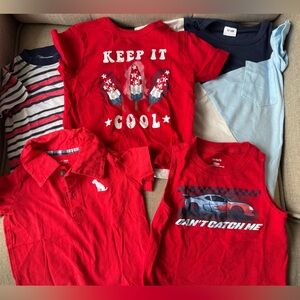 Baby Boy Summer Shirt Bundle - 12 Month Shirts - American Patriotic Shirts
